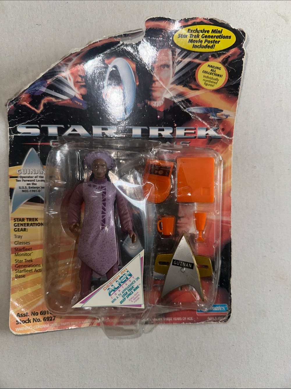 Vintage Collectible Generations Guinan Figure with Orange Accessories